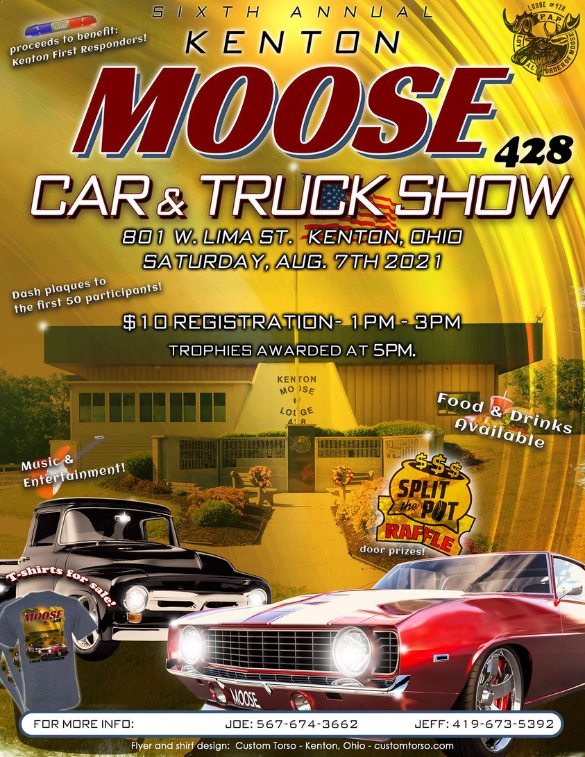 6th Annual Kenton Moose Car Show 2021 OH